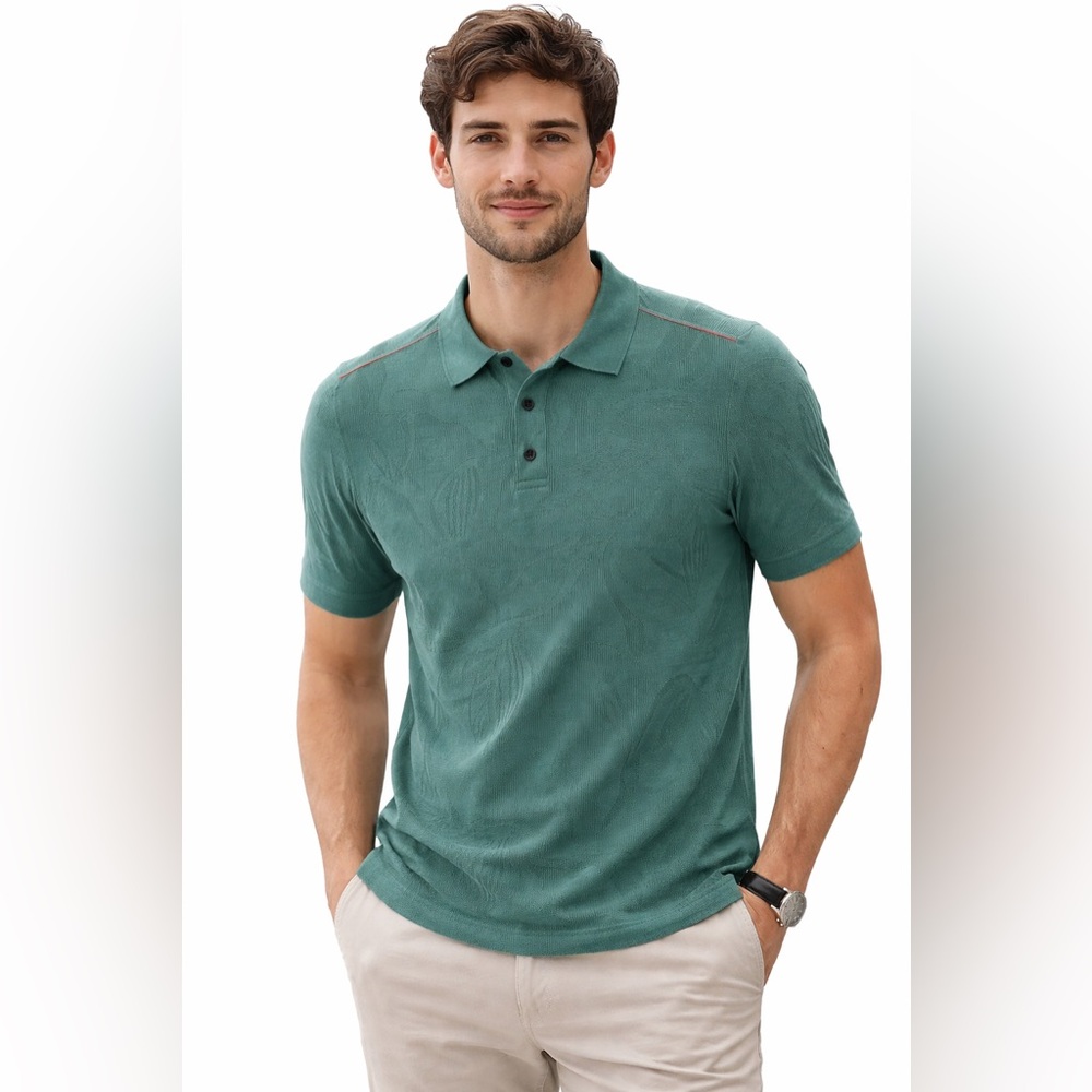 Paul Smith Men’s Teal Short Sleeve Polo with Red Accent Organic Cotton Sz Small